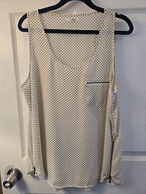 Women's Cream Polka Dot Tank